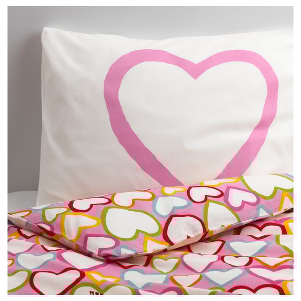 VITAMINER HJÄRTA Funda plumón con funda almohada, multicolor, 150x200/50x60 cm