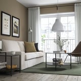 VITTSJÖ Mesa de centro, negro/vidrio, 75 cm