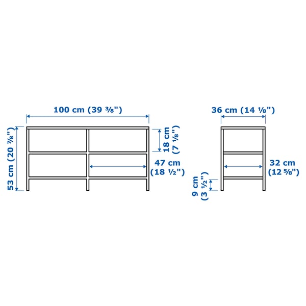 VITTSJÖ Rack de TV, negro/vidrio, 100x36x53 cm