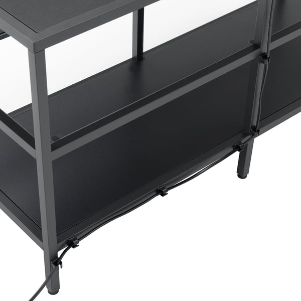 VITTSJÖ Rack de TV, negro/vidrio, 100x36x53 cm