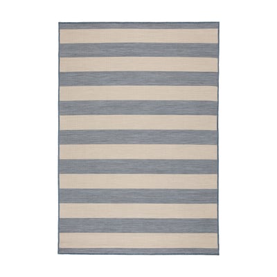VRENSTED Alfombra interior/exterior, beige/azul costeño, 133x195 cm