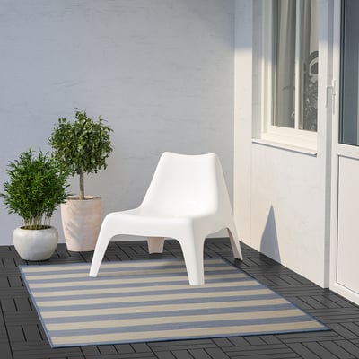 VRENSTED Alfombra interior/exterior, beige/azul costeño, 133x195 cm