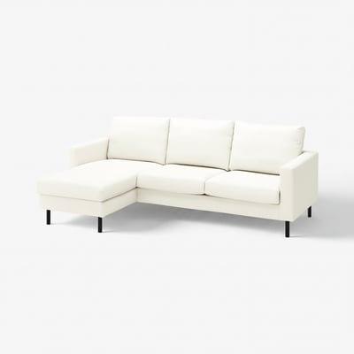 SALTSJÖBADEN Sofá 3 puestos con chaiselongue, Blekinge blanco