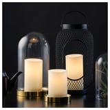 ÄDELLÖVTRÄD Set 3 velas LED grandes, blanco/Interior