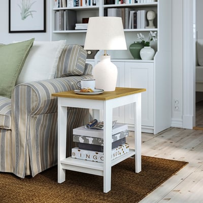 ÄMMARYD Mesa auxiliar lateral, blanco, 59x40 cm