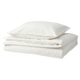 ÄNGSLILJA Funda de plumón y funda almohada, blanco, 150x200/50x60 cm