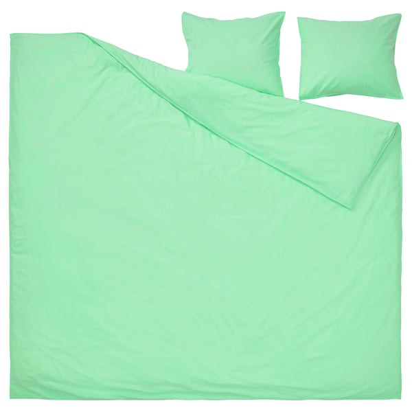 ÄNGSLILJA Funda plumón con 2 fundas almohada, verde claro, 240x220/50x60 cm