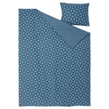 ÄNGSNEJLIKA Funda de plumón y funda almohada, azul oscuro/azul claro, 150x200/50x60 cm