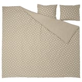 ÄNGSNEJLIKA Funda plumón con 2 fundas almohada, beige grisáceo/blanco hueso, 240x220/50x60 cm