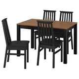 ÅLHULT / ÅLHULT Juego de comedor 4 puestos, negro/café/Bomstad negro negro, 120x80 cm