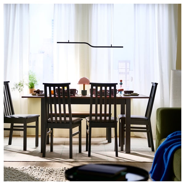 ÅLHULT / ÅLHULT Juego de comedor 4 puestos, negro/café/Bomstad negro negro, 120/170x80 cm