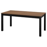 ÅLHULT Mesa extensible, negro/café, 170/220x80 cm