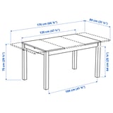 ÅLHULT Mesa extensible, negro/café, 120/170x80 cm