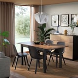 ÅLHULT / ODGER Juego de comedor 4 puestos, negro/café/gris oscuro, 120/170x80 cm