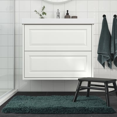 ALMTJÄRN Tapete de baño, gris turquesa, 60x90 cm