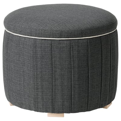 ÅTERLÖGA Puff, con almacenamiento/Kilanda gris oscuro