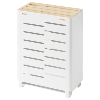 AVSTEG Soporte para cuchillos, bambú/blanco, 23 cm