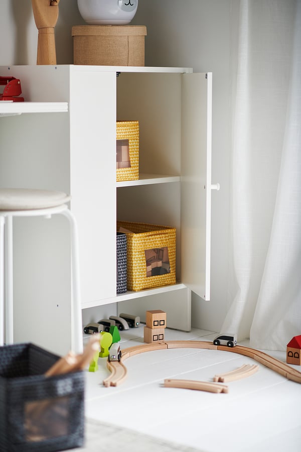 BAGGEBO Mueble con puerta, blanco, 50x30x80 cm