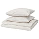 BANDKNIPPE Funda plumón con 2 fundas almohada, blanco/beige, 240x220/50x60 cm