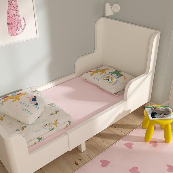 BARNDRÖM Sábana ajustable de cama extensible, rosado, 80x165 cm