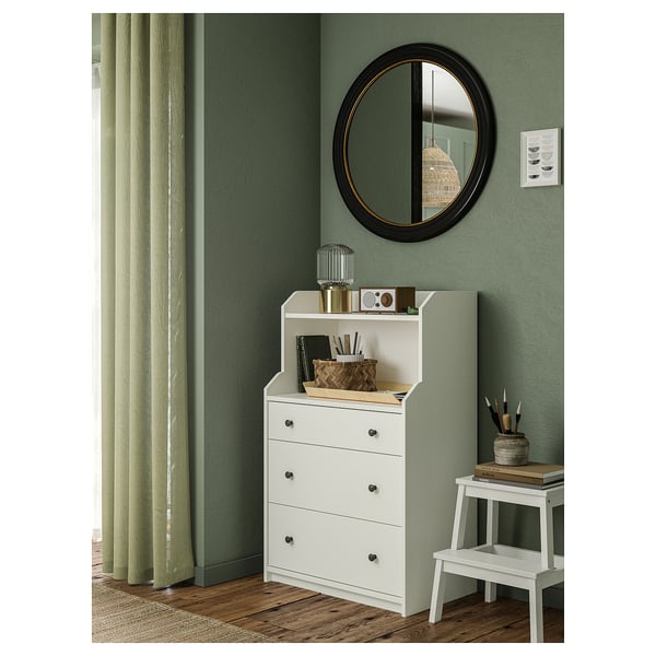 BEKVÄM Butaco escalera, blanco, 50 cm