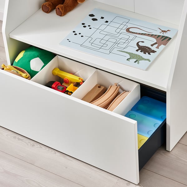 BERGIG Estante con almacenamiento, blanco