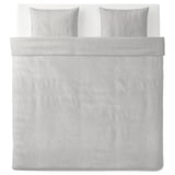 BERGPALM Funda plumón con 2 fundas almohada, gris/Raya, 240x220/50x60 cm