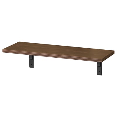 BERGSHULT / RAMSHULT Repisa de pared, Efecto nogal/negro, 80x30 cm