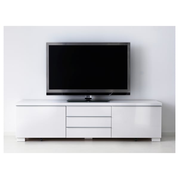 BESTÅ BURS Mueble TV, Alto brillo blanco, 180x41x49 cm - IKEA Colombia