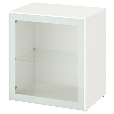 BESTÅ Estante con puerta de vidrio, blanco Glassvik/blanco con verde claro vidrio incoloro, 60x42x64 cm