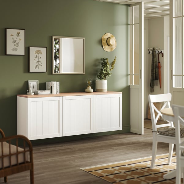 BESTÅ Estantería de cubos, blanco/Pipmakare blanco, 180x42x66 cm