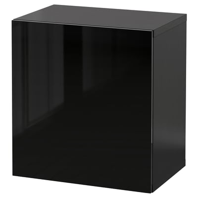 BESTÅ Estantería de cubos, negro brillante/Selsviken, 60x42x64 cm
