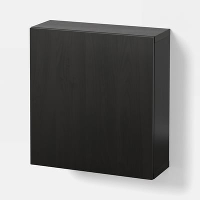 BESTÅ Estantería de cubos, negro con café/Lappviken negro con café, 60x22x64 cm