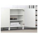 BESTÅ Mueble sala con puertas, blanco/Laxviken/Stubbarp blanco, 180x42x74 cm