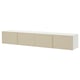 BESTÅ Mueble TV con puertas, blanco/Krukmakare beige, 240x42x38 cm