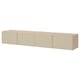 BESTÅ Mueble TV con puertas, Efecto roble tinte blanco/Krukmakare beige, 240x42x38 cm