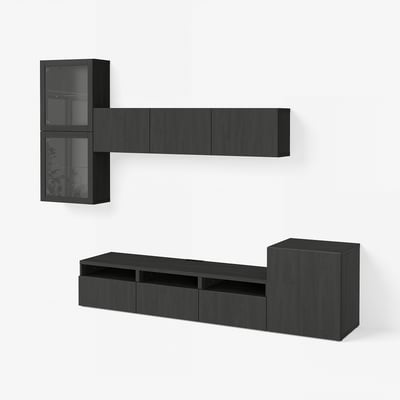 BESTÅ Mueble TV puertas vidrio