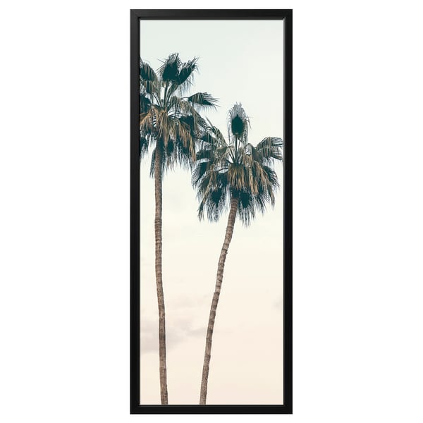 BJÖRKSTA Imagen+marco, atardecer nostálgico/negro, 56x140 cm