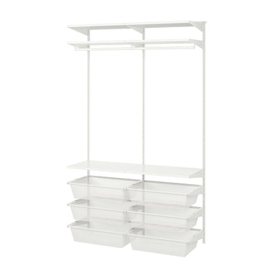 BOAXEL Combinación de clóset, blanco, 125x40x201 cm