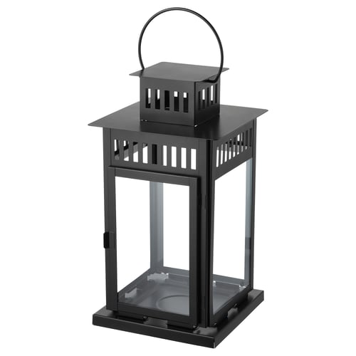 BORRBY Portavela farol, Interior / exterior negro, 44 cm