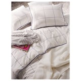 BREDVECKLARE Funda de plumón y funda almohada, blanco azul/A cuadros, 150x200/50x60 cm