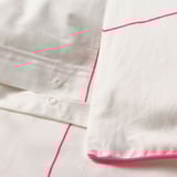 BREDVECKLARE Funda plumón con 2 fundas almohada, blanco rosado/A cuadros, 240x220/50x60 cm
