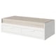 BRIMNES Daybed con 2 cajones y 2 colchones, blanco/Vannareid Firme, 80x200 cm
