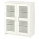 BRIMNES Mueble con puertas, Vidrio/blanco, 78x95 cm