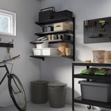 BROR Combi estante pared, negro, 88x30/45x90 cm