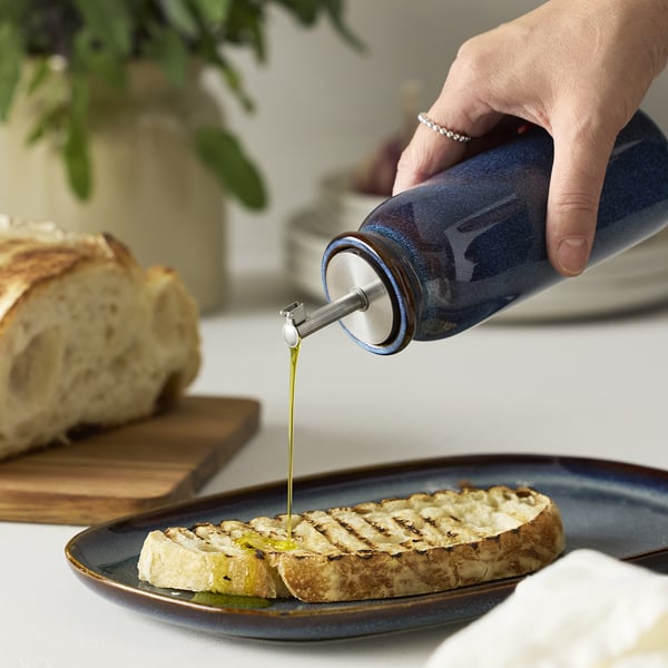 BRUGDHAJ Botella para aceite o vinagre, azul, 19 cm