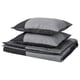 BRUNKRISSLA Funda plumón con 2 fundas almohada, negro, 240x220/50x60 cm