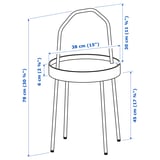 BURVIK Mesa auxiliar lateral, blanco, 38 cm