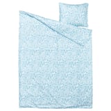 CYMBALBLOMMA Funda de plumón y funda almohada, blanco/azul, 150x200/50x60 cm
