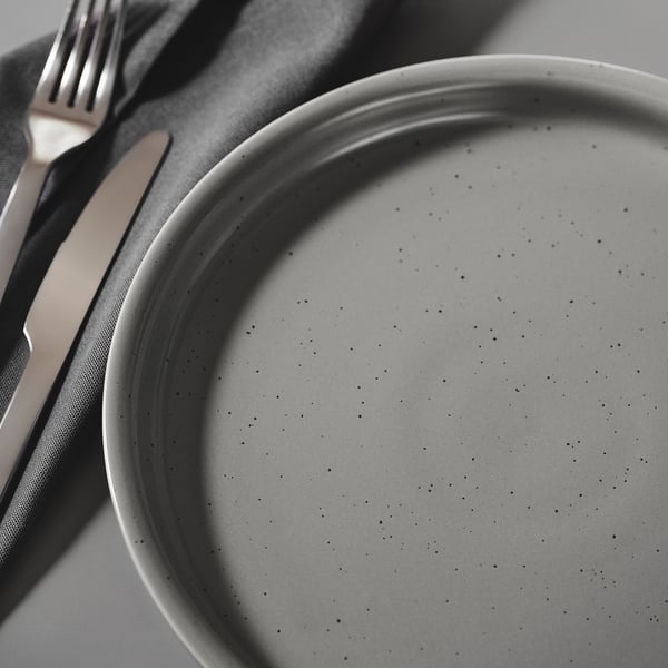 DAGGASTER Plato, Lunares/gris, 26 cm